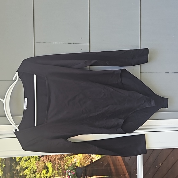 Ladies Mangopop brand one piece snap body contour shirt black - Picture 7 of 9